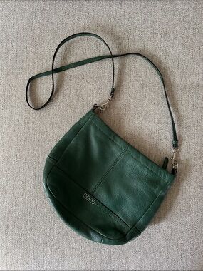 Coach Park Pine Green Pebbled Leather Crossbody Bag